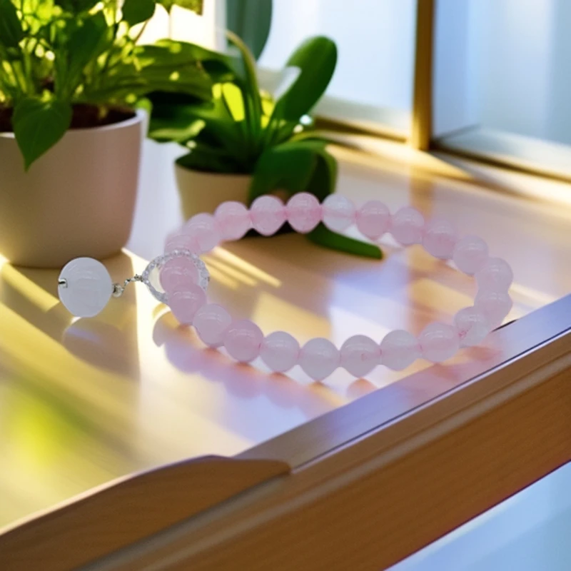 钛钢手链 天然粉手链5002小南瓜手链时尚百搭百搭冰透轻奢素款