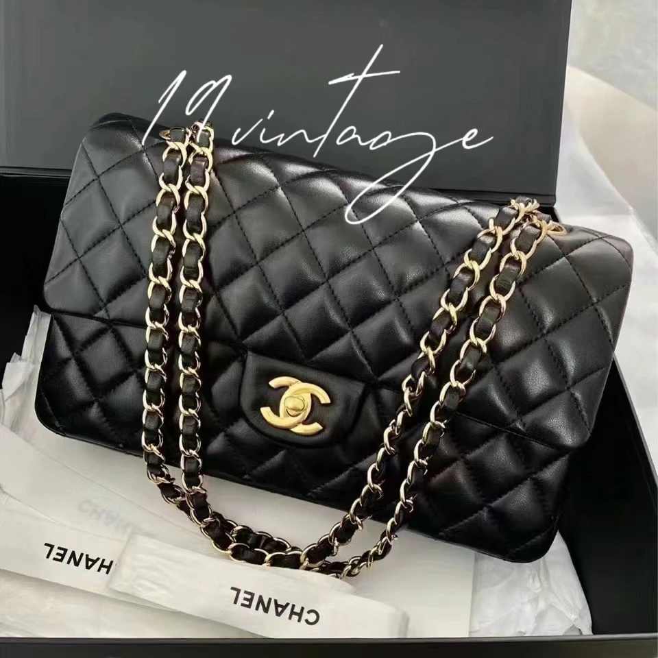 99新 Chanel/香奈儿 香奈儿黑金中号cf成色以直播间为准