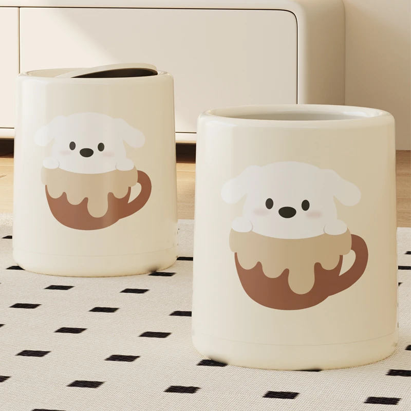 高颜值垃圾桶家用带盖客厅轻奢高档大号大容量2024新款卧室卫生桶