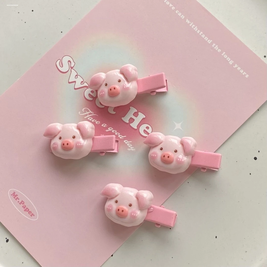 无痕百搭甜妹时尚气质清新小众猪猪发夹质感设计女生ins甜美2024