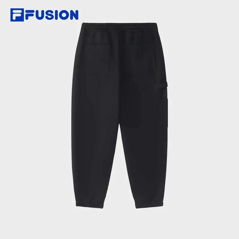 FILAFUSION斐乐潮牌针织裤男2024冬宽松加绒收口休闲裤T11M443605