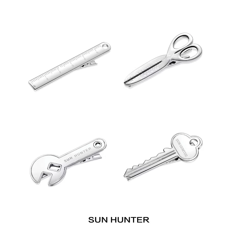 三横SUN HUNTER原创金属工业发夹原创简约设计通勤
