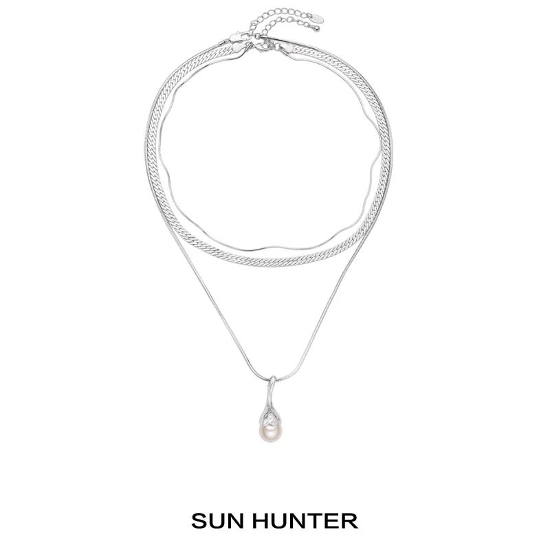 铜合金项链 三横SUN HUNTER原创三层可拆项链小众叠戴锁骨链