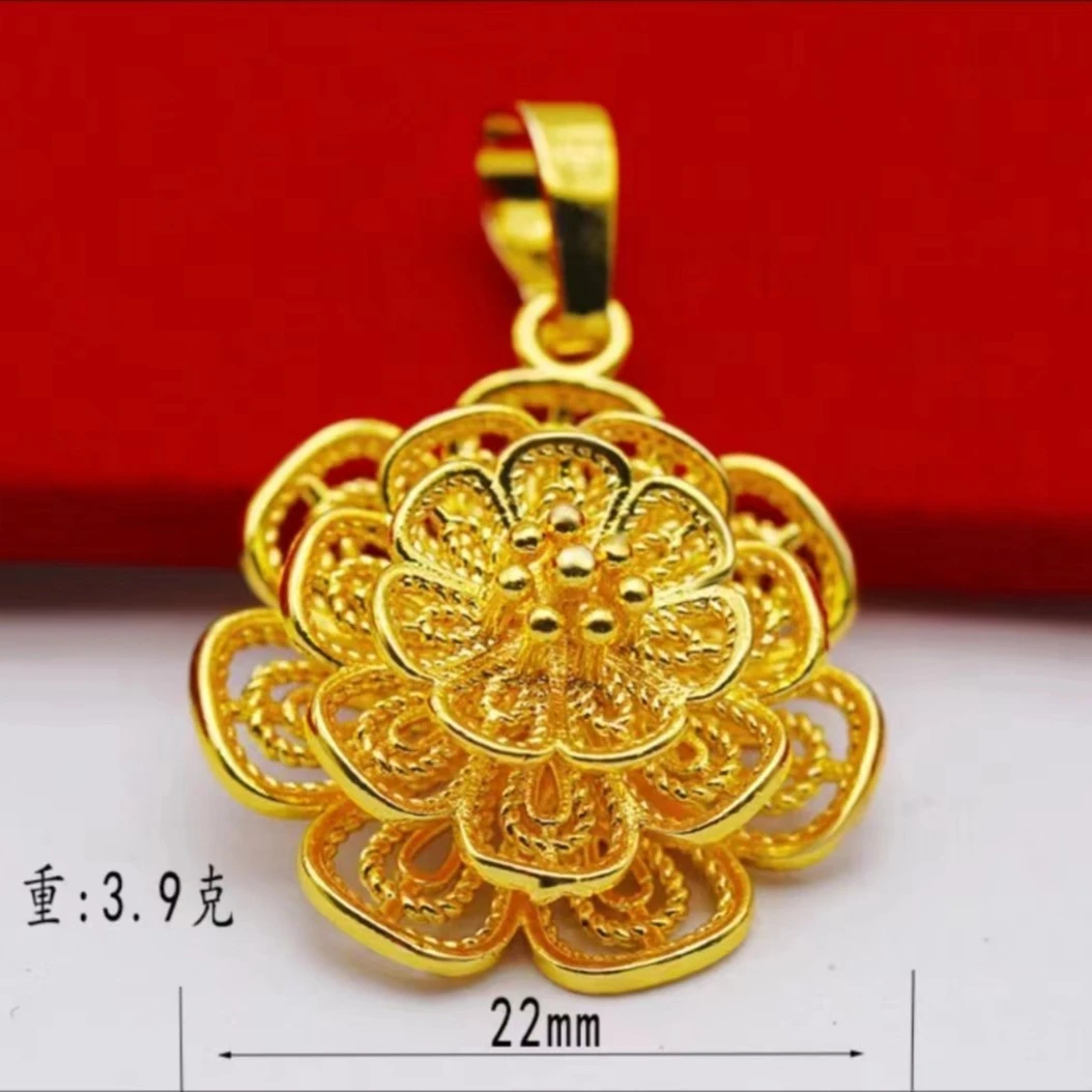 富贵花开项链 精美时尚百搭金色饰品花朵项坠女款X843