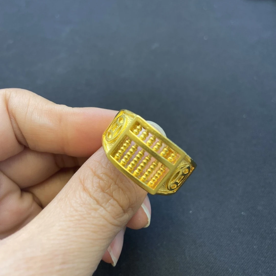 合金戒指 开口活珠算盘戒指