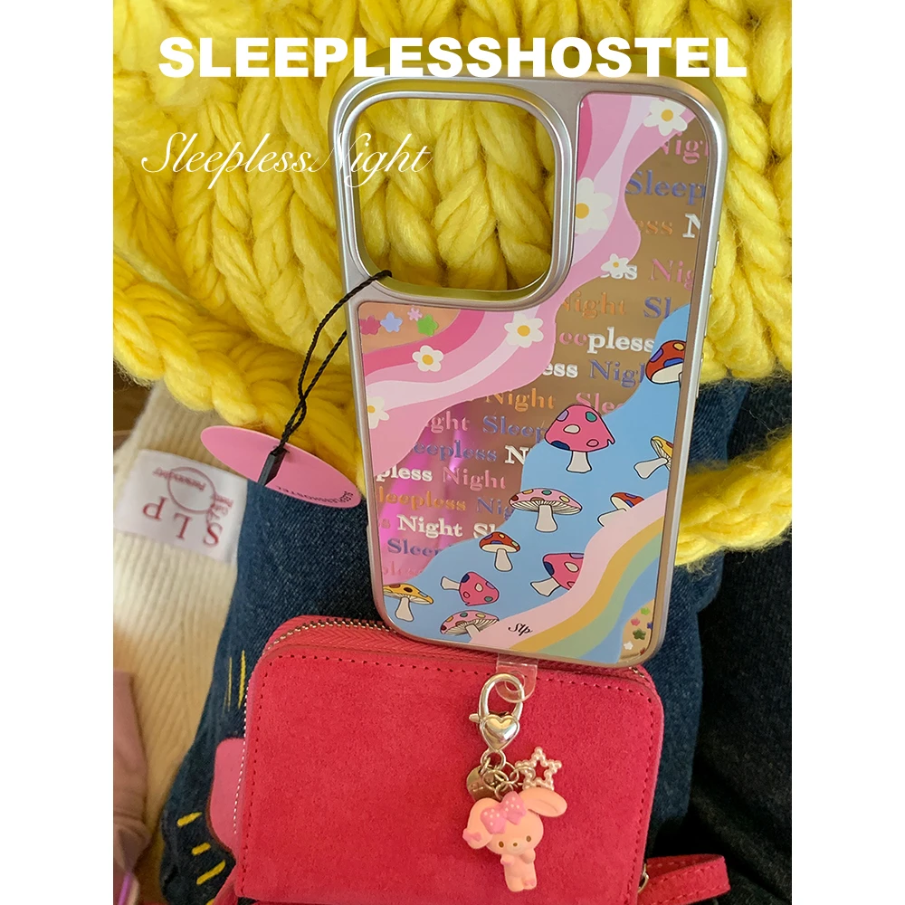 失眠招待所 蘑菇花园韩国ins风镜面高级字母适用苹果17pro手机壳