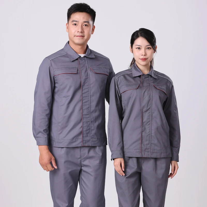 新款春秋长袖工作服男女工装耐脏耐磨工服工厂车间汽修劳保服工衣