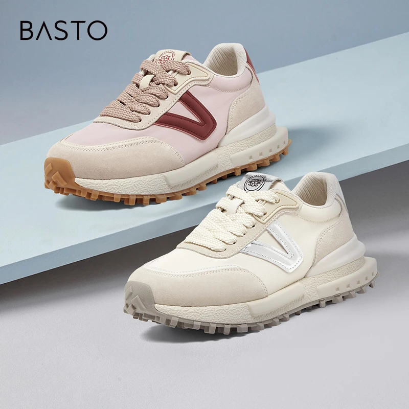 百思图2024春季新款商场同款时髦复古阿甘鞋厚底女休闲鞋I7098AM4