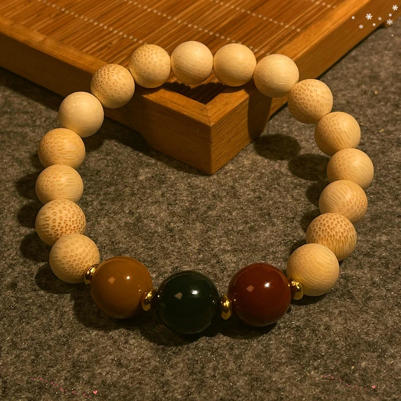 【小雨专用】红绿灯金丝竹手串 正圆珠竹雕刻打磨必拍