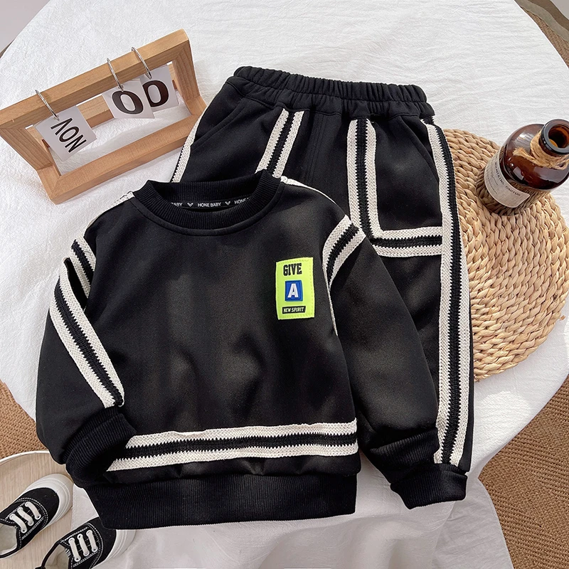 男童套装春秋款韩版新款儿童洋气休闲卫衣中小童装宽松帅气两件套