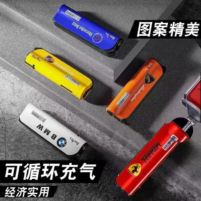 新款炫酷耐用金属防风打火机充气直冲加厚防爆家用