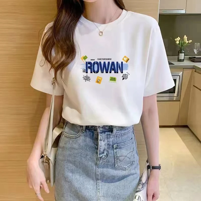 新款纯棉短袖女士夏季百搭宽松T恤（冰激凌）休闲妈妈装上衣