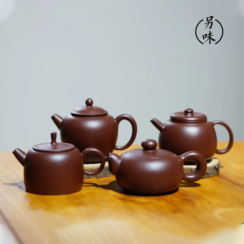 另味张银超紫泥古莲子古龙蛋清风壶60-140c潮州全手拉紫砂茶壶