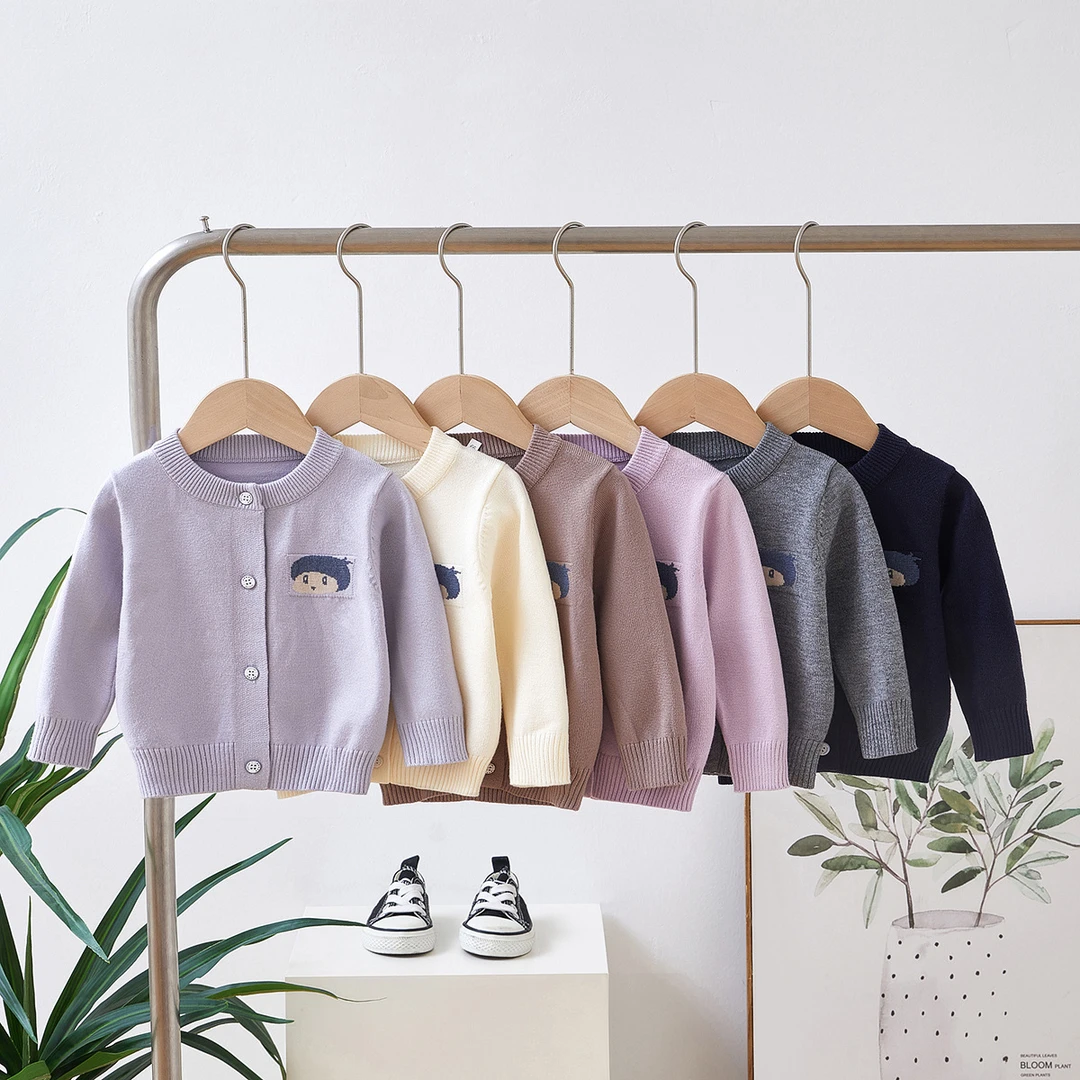 春秋款针织毛衣宝宝保暖上衣儿童休闲春秋开衫婴儿男女外套