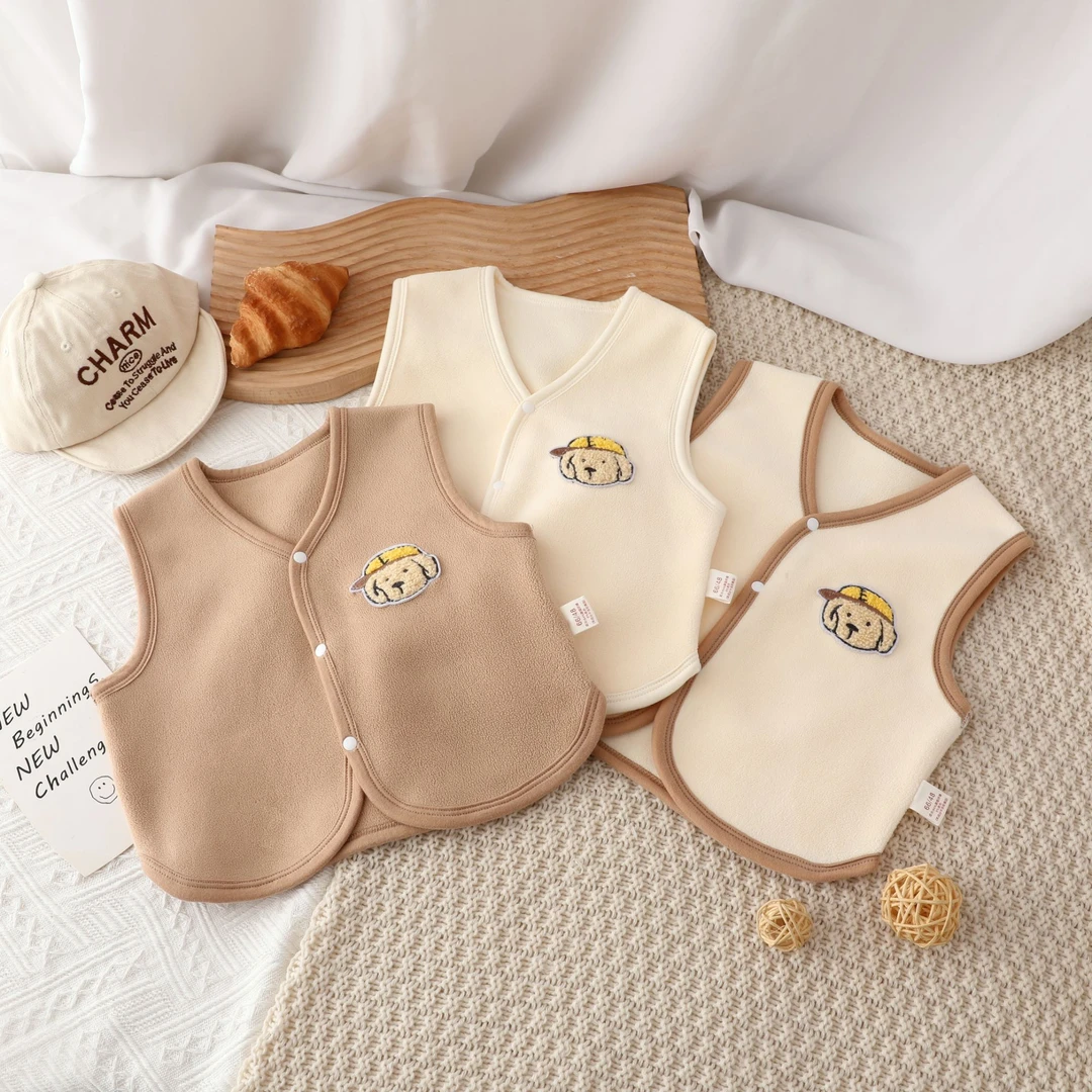 新款宝宝秋冬双面奥粒绒无骨马甲内外穿婴儿外套儿童保暖马夹背心