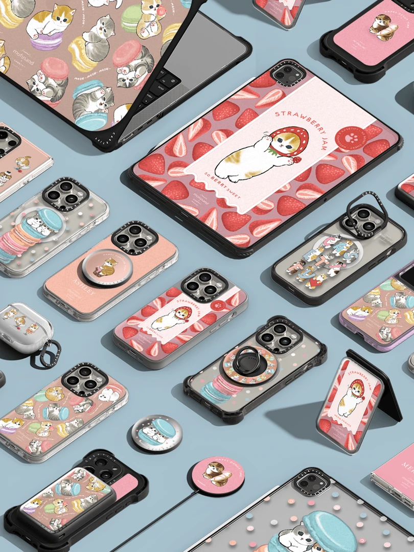 Casetify X 福猫珊迪渐变粉iPhone15promax磁吸手机壳