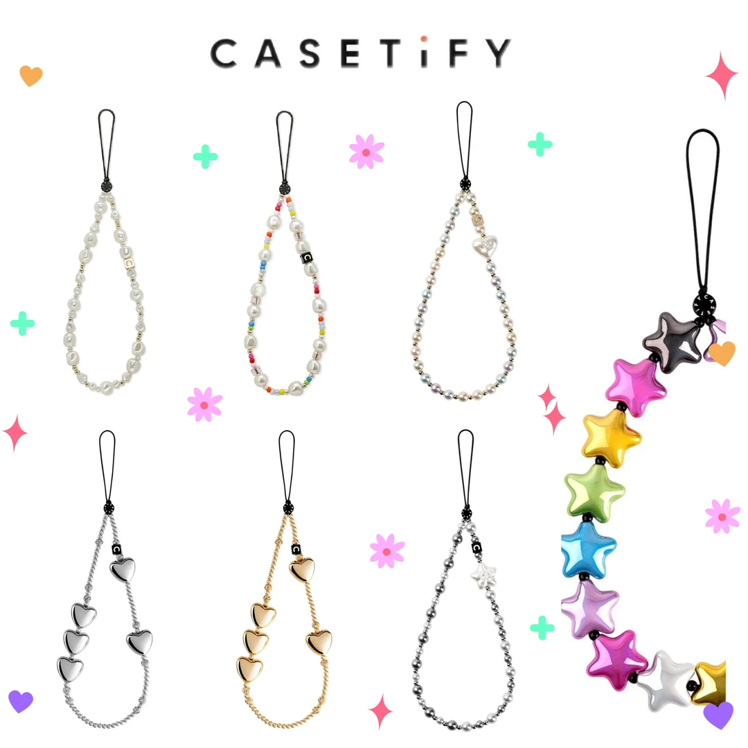 casetify彩色串珠挂绳手机链手腕短款手机壳挂饰网红ins风创意diy