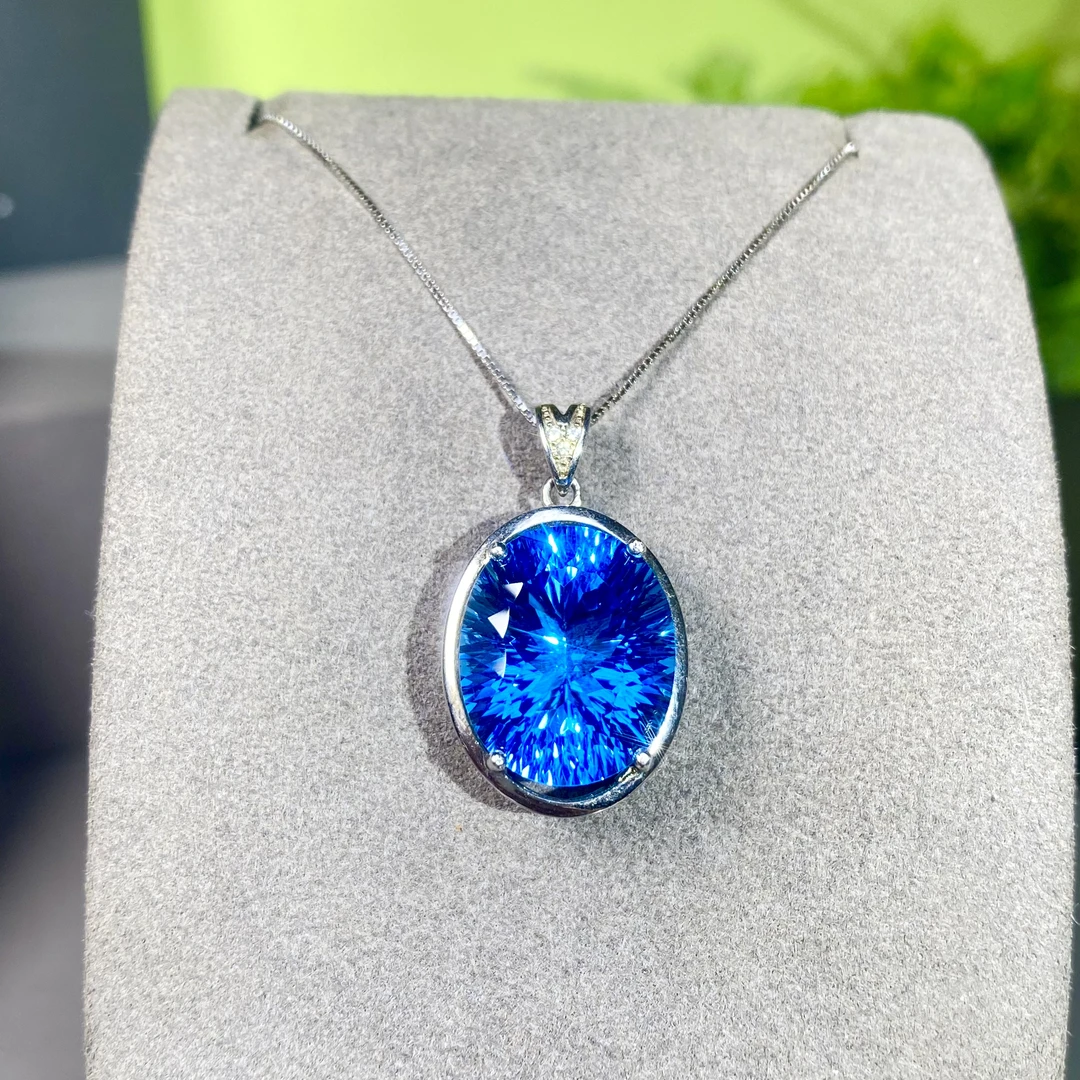 【恋禧珠宝】天然托帕石全净高端简约百搭款吊坠S925