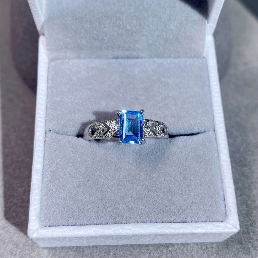 【恋禧珠宝】天然托帕石简约小巧精致款戒指S925