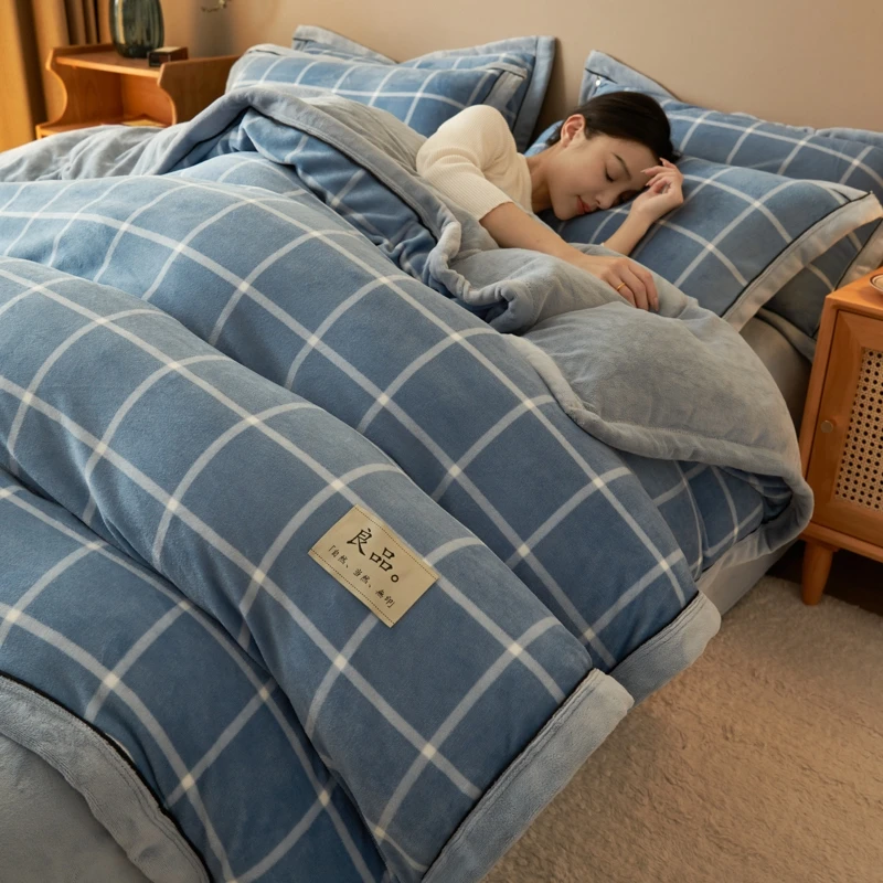 【可拆卸】被子+被套牛奶绒被子冬被亲肤保暖珊瑚绒被芯一体棉被