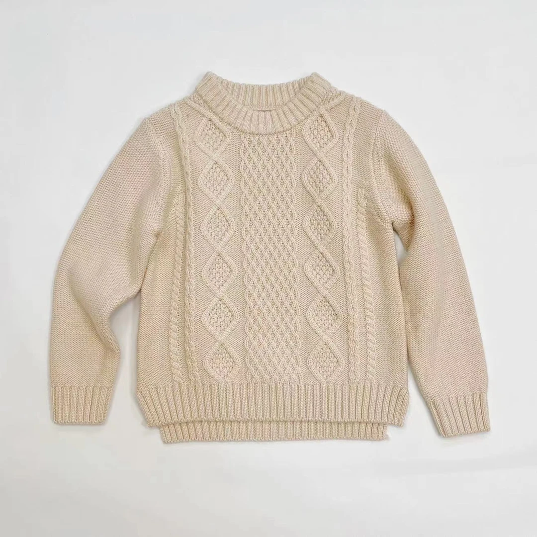 【经典格纹】纯色软糯亲肤秋冬儿童男女宝长袖打底低领圆领套头毛衣