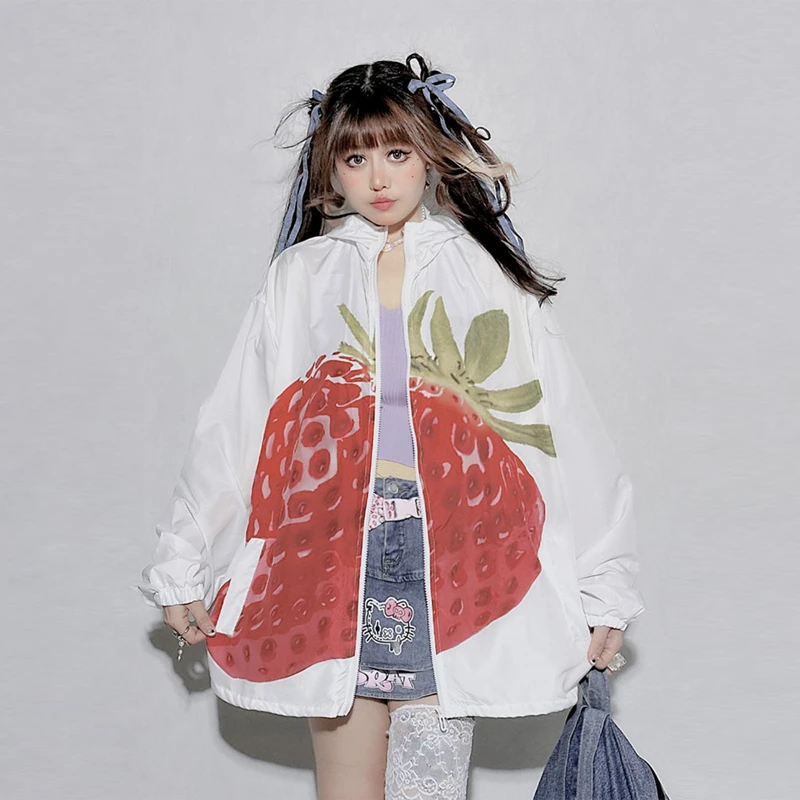 饭粒家 亚文化罩衫外搭度假防晒薄款外套宽松长袖上衣连帽显瘦