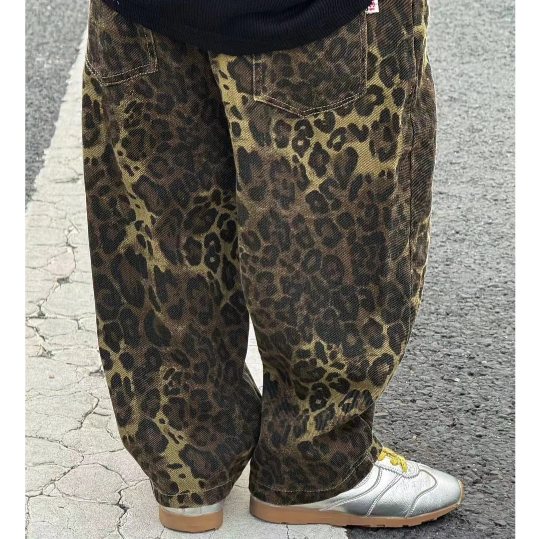 个性~男童豹纹牛仔裤韩版潮儿童修身长裤宝宝洋气裤子帅气春秋款