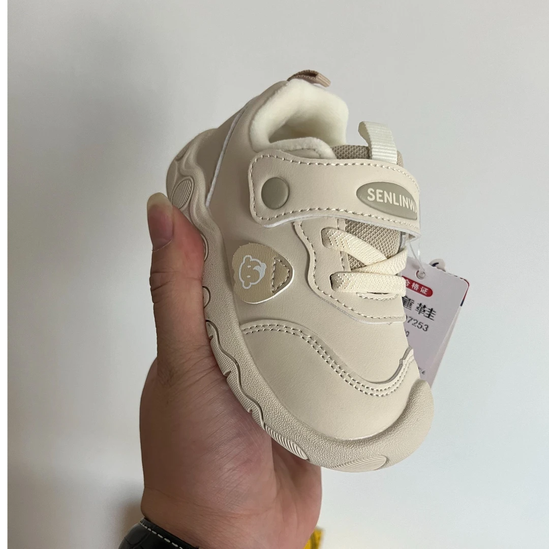 24D7253全皮面婴儿绒棉鞋