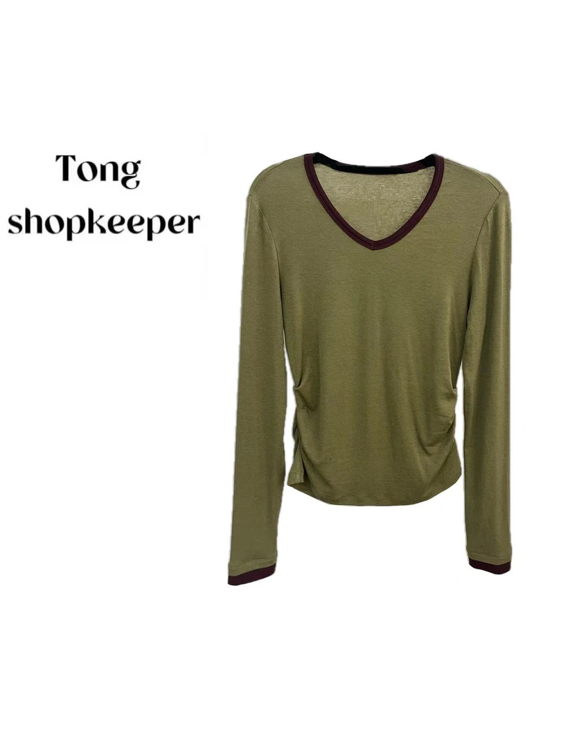 QJ/彤掌柜168906【莱赛尔+羊毛】秋季新款撞色拼接工艺设计师款长袖