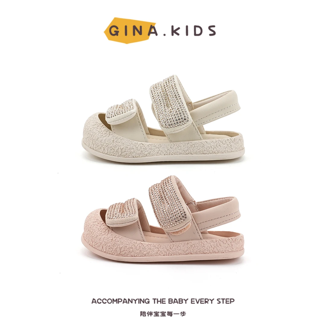 GINA 儿童女童休闲时尚亮片亮晶晶夏季透气防滑软底学步鞋75506