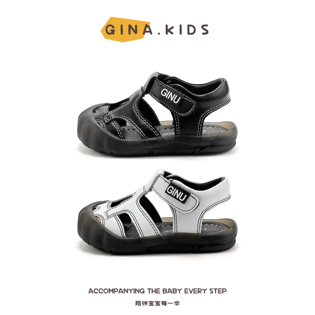 Gina婴幼儿包头凉鞋男宝夏季软底学步鞋机能鞋小童鞋男童2335