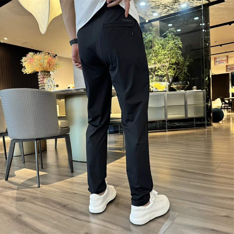 8823款夏季高品质高弹薄款冰丝垂感直筒修身显瘦百搭休闲裤长裤