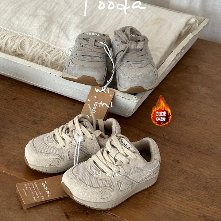 女童棉鞋秋冬季韩版百搭2024新款冬款儿童休闲鞋防冻加绒男童鞋潮