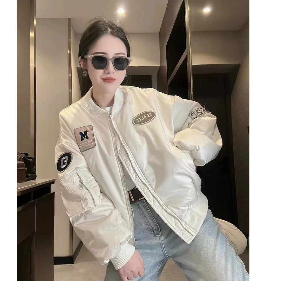 秋冬新款短款外套美式复古刺绣贴标棒球服2024小个子时尚外套女款