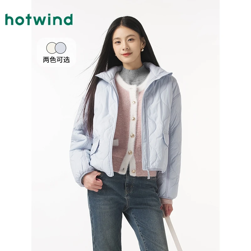 热风2024年冬季新款女士绗缝棉服F07W4415