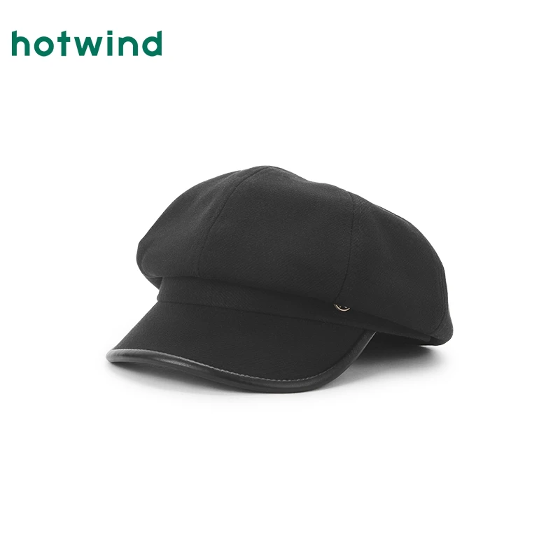 热风2024年秋季新款女士斜纹磨毛八角帽P003W4306