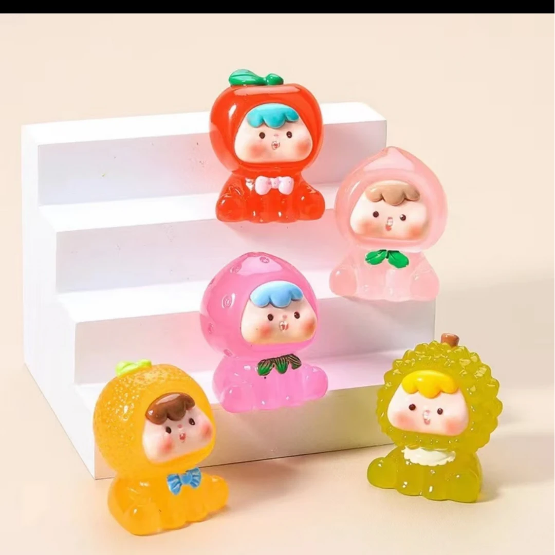 【现场拆袋】树脂水果崽崽DIY饰品夜光摆件装饰可爱