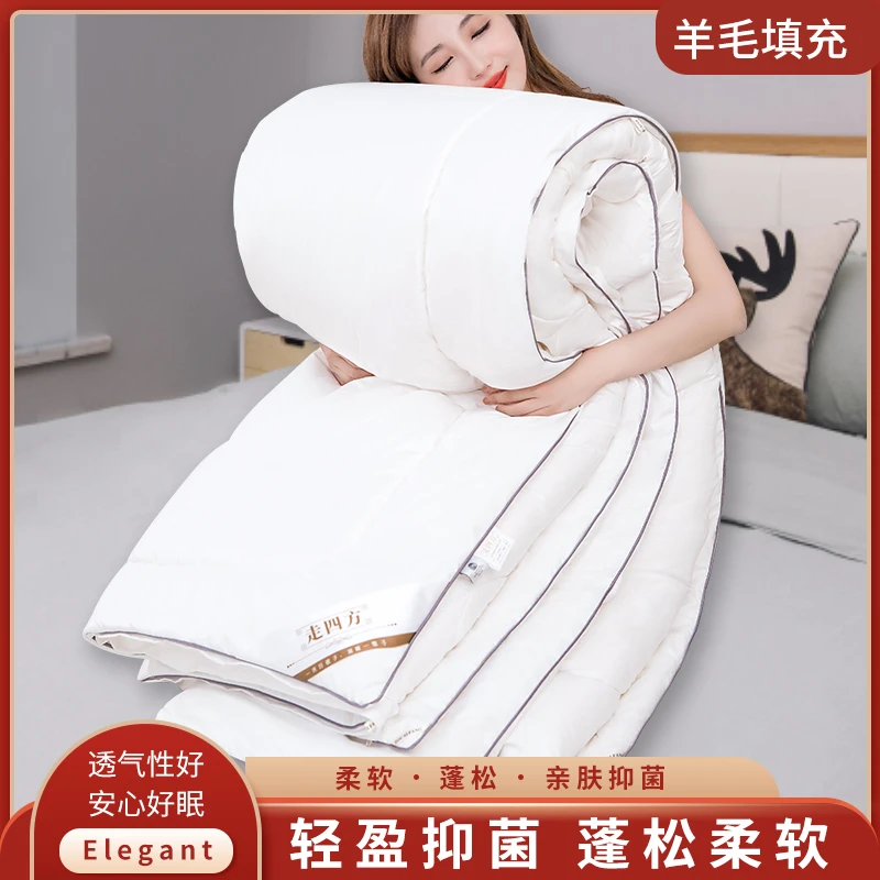 （厂家直销）14斤澳洲美利奴羊毛春秋被四季冬被百分百纯羊毛被加厚