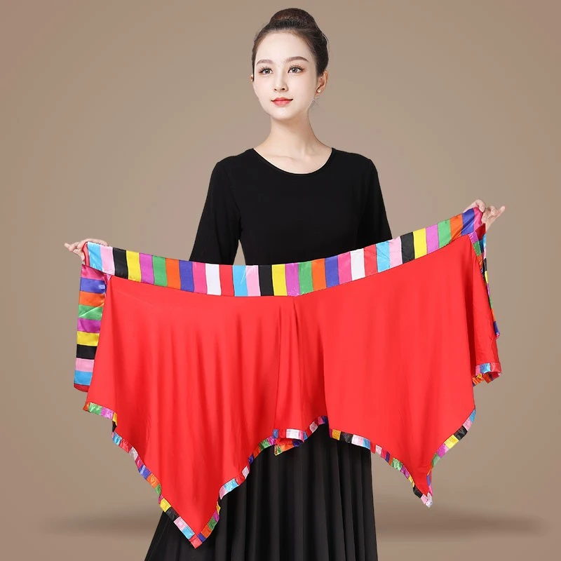 春夏小围裙藏族舞民族舞一片式裙子百搭演出服装跳舞广场舞半身裙