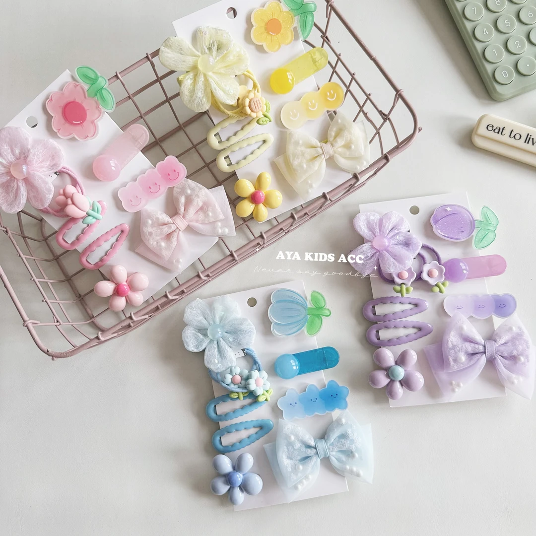 果冻花花 10件套装女童发夹韩版可爱发饰宝宝甜美发卡头饰夏季ins