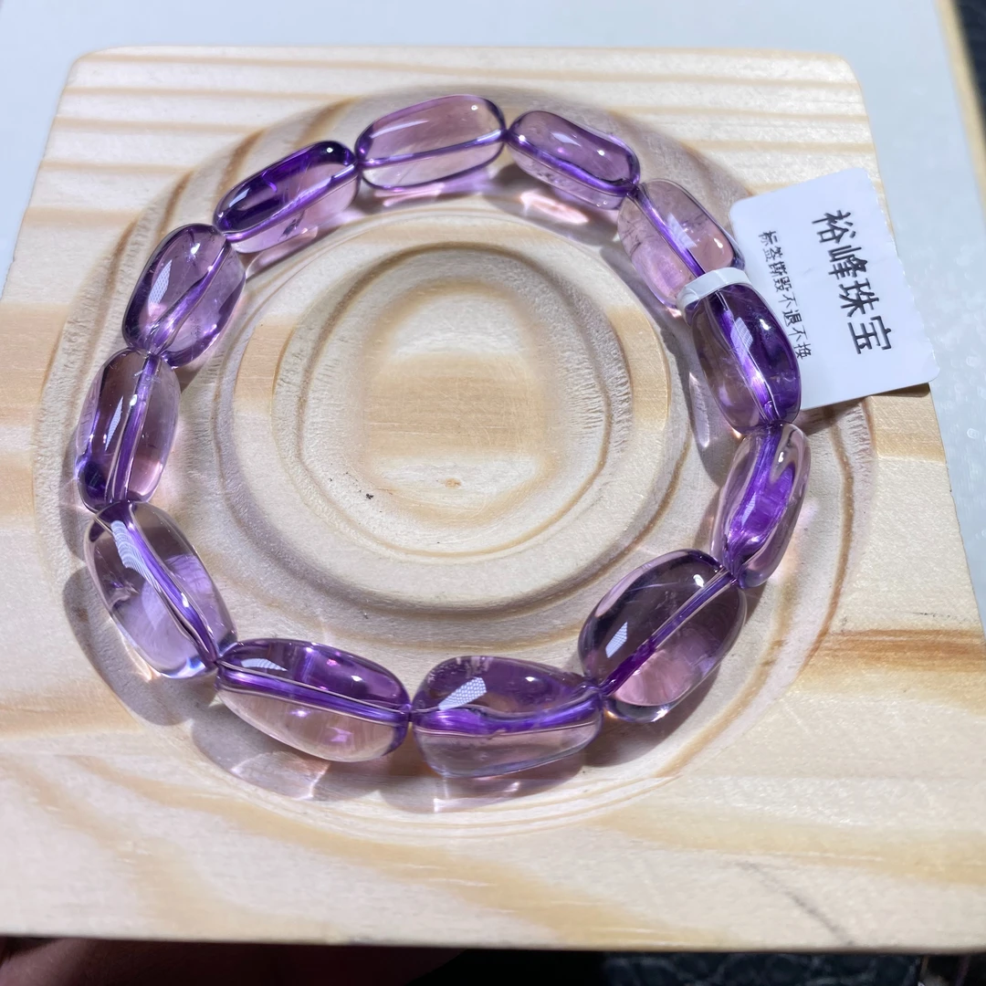天然紫水晶简约随形手链精品百搭渐变紫水晶手链女款紫色单圈