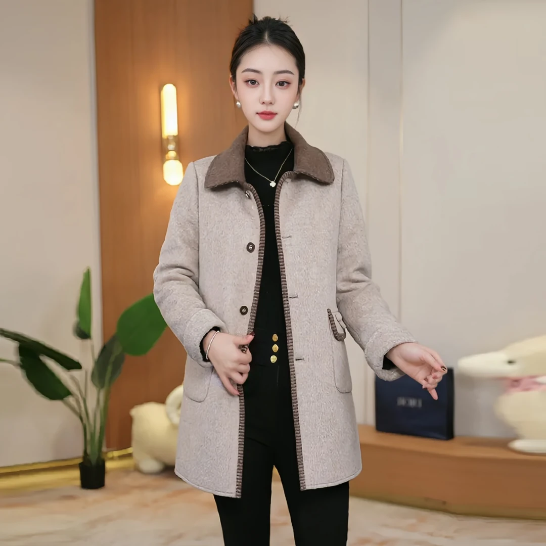 高端气质羽绒服女2025冬季新款妈妈装小个子洋气减龄双面可穿外套