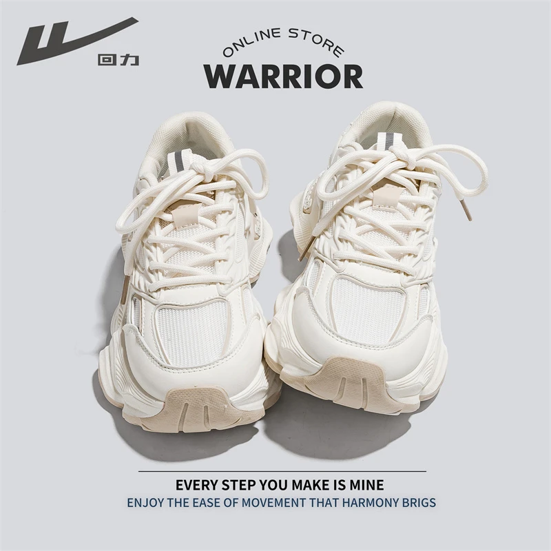 回力老爹鞋女春秋2024新款休闲户外跑步厚底增高网面透气运动鞋