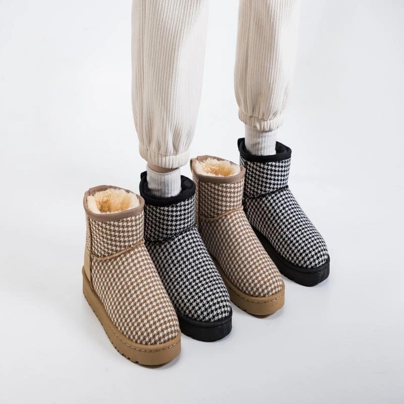 回力雪地靴女冬季2022新款保暖厚底短靴子加绒加厚棉靴 WBN-0904