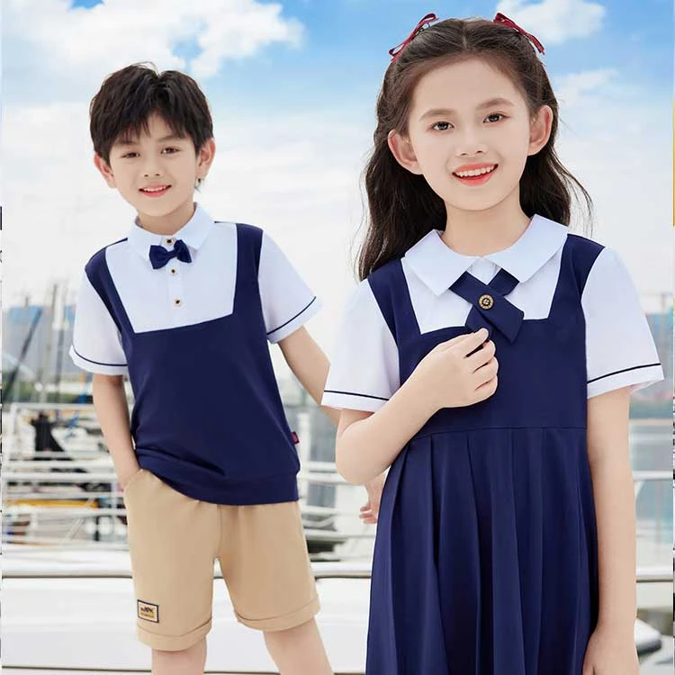 童英格2024夏季爆款幼儿园校服运动会学院风假两件连衣裙短裤短袖