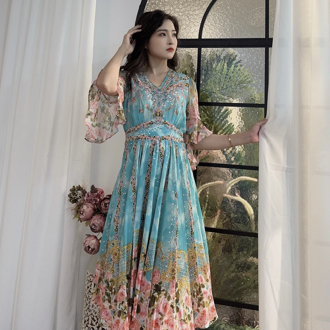 【高定-瑶瑶】重磅100桑蚕丝连衣裙S8