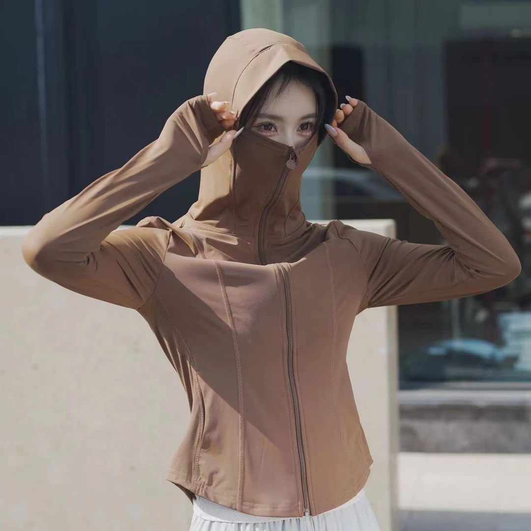 品牌原单新款夏季运动瑜伽锦纶冰钛防晒衣跑步骑车