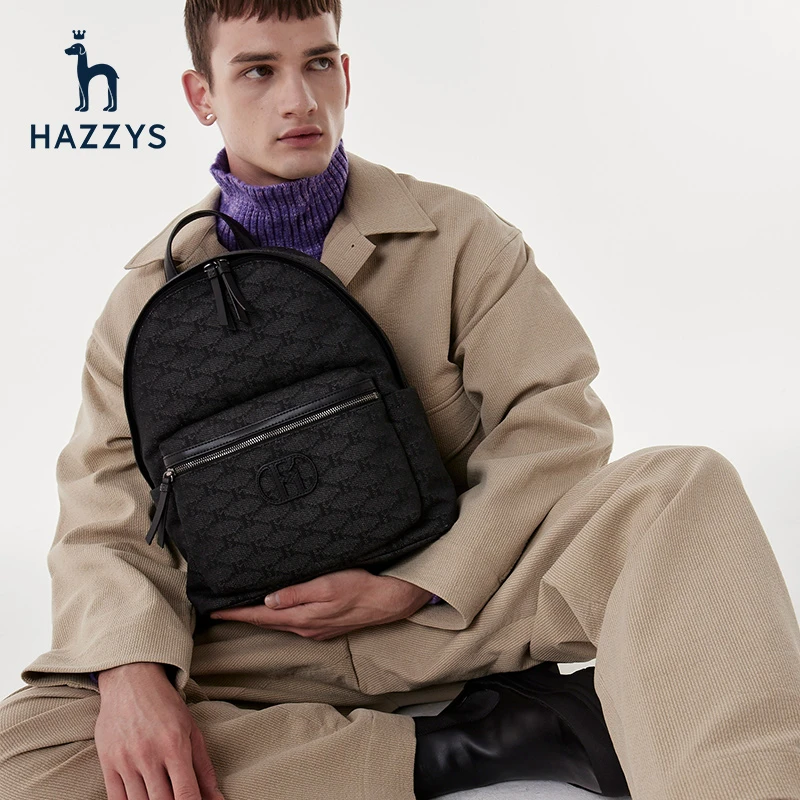 Hazzys哈吉斯背包男双肩包电脑包旅行书包男款高端双肩包户外轻奢