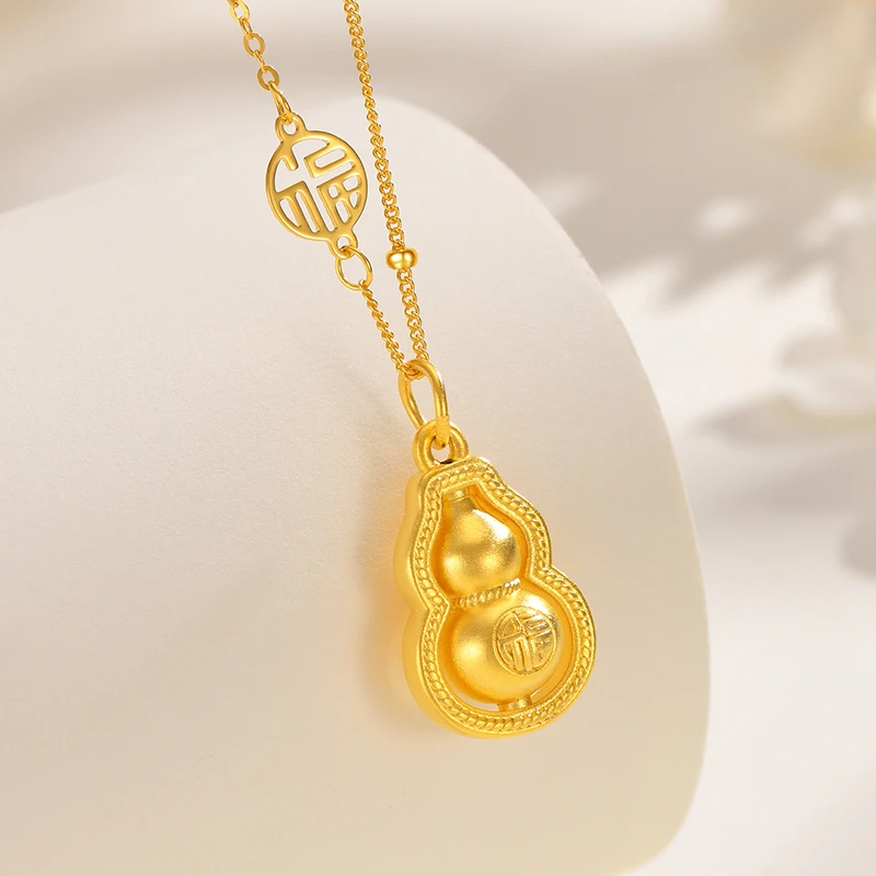 【中国珠宝】福禄葫芦时尚经典简约S925银坠链均925银套链#41617