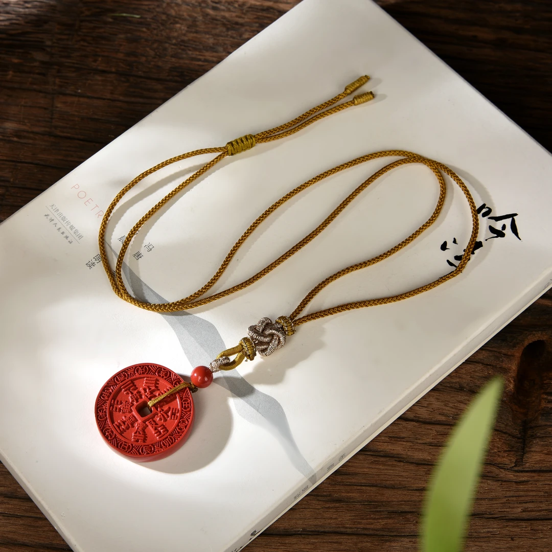 非金属吊坠 简约山鬼花钱复古吊坠